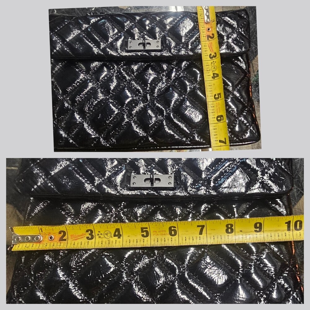 Kurt Geiger London Brixton Lock Drench Black Patent Leather Shoulder Bag - Picture 9 of 10